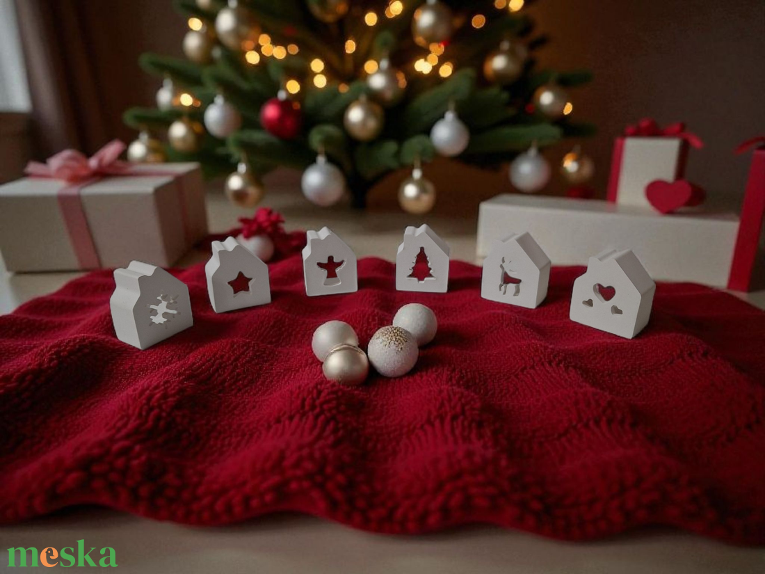 Karácsonyi asztal vagy fali dekoráció - kerámia mécsestartó - karácsony - karácsonyi lakásdekoráció - ünnepi asztaldekoráció - Meska.hu