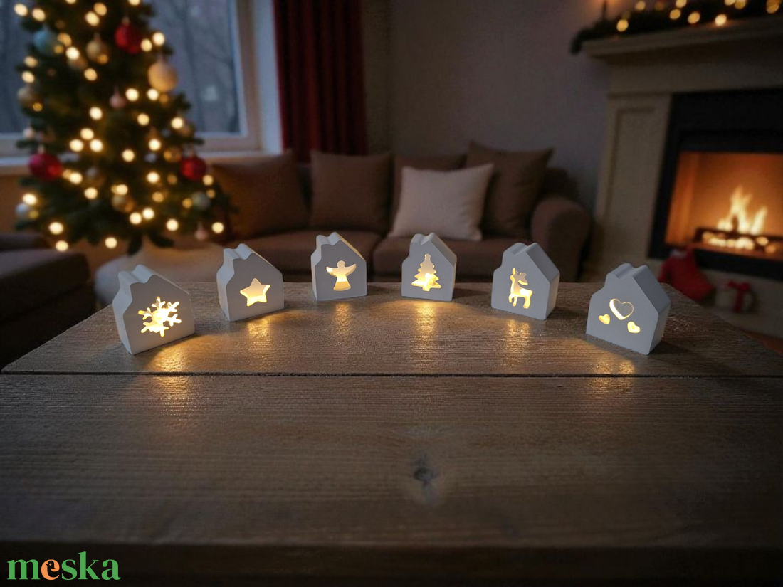 Karácsonyi asztal vagy fali dekoráció - kerámia mécsestartó - karácsony - karácsonyi lakásdekoráció - ünnepi asztaldekoráció - Meska.hu