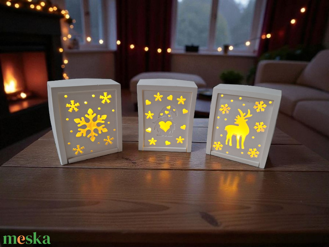 Karácsonyi asztaldekoráció - kerámia mécsestartó - karácsony - karácsonyi lakásdekoráció - ünnepi asztaldekoráció - Meska.hu