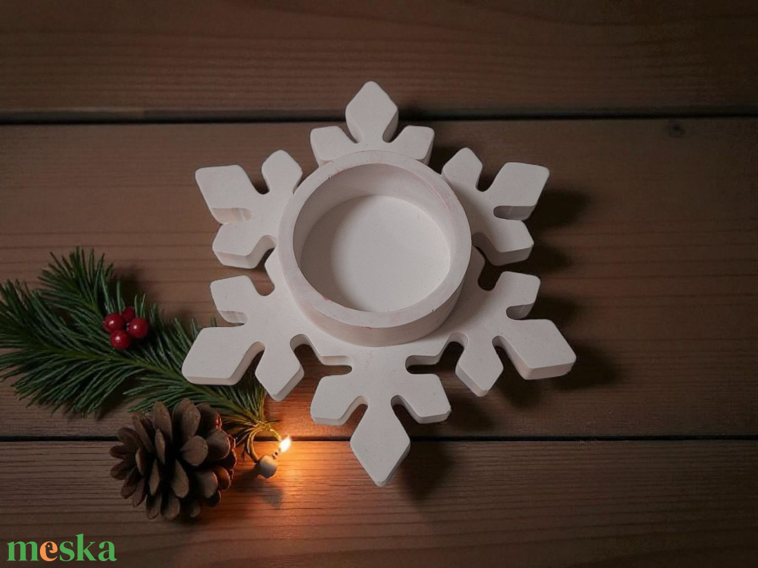 Karácsonyi asztaldekoráció - kerámia mécsestartó - karácsony - karácsonyi lakásdekoráció - ünnepi asztaldekoráció - Meska.hu