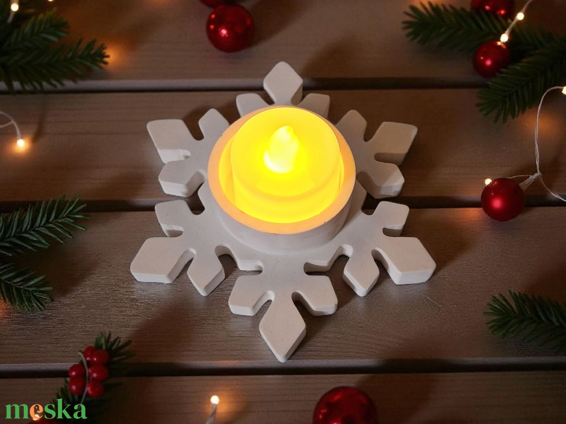 Karácsonyi asztaldekoráció - kerámia mécsestartó - karácsony - karácsonyi lakásdekoráció - ünnepi asztaldekoráció - Meska.hu