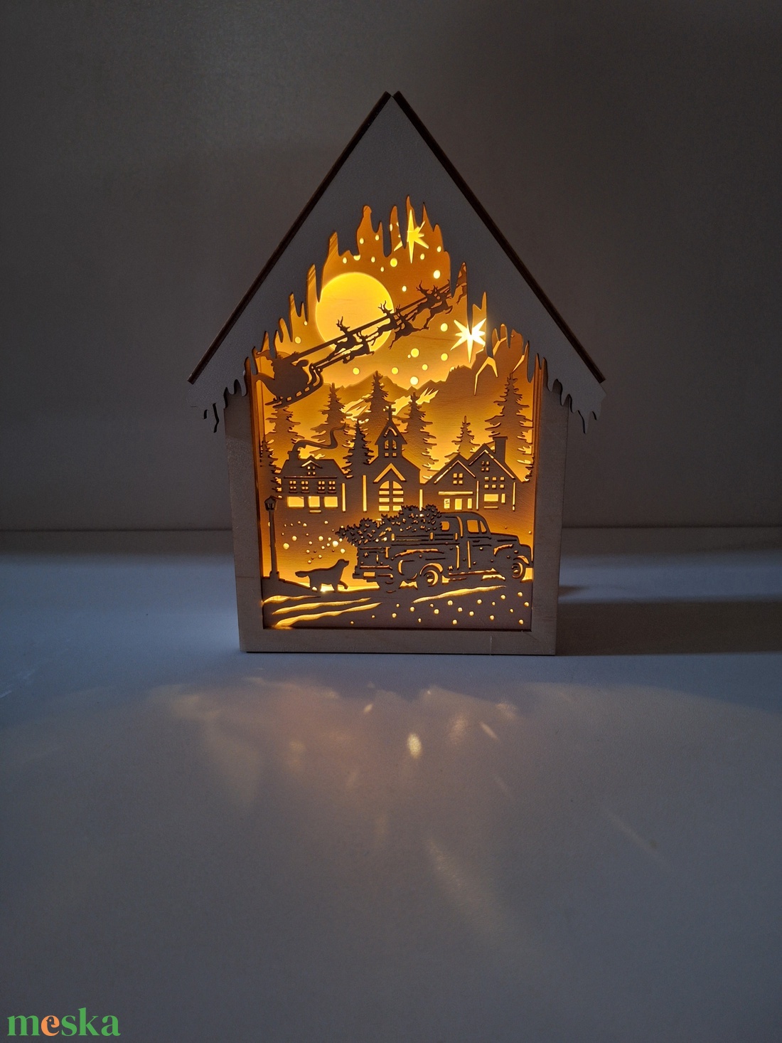 Karácsonyi dísz világítással - karácsony - karácsonyi lakásdekoráció - karácsonyi fénydekoráció - Meska.hu