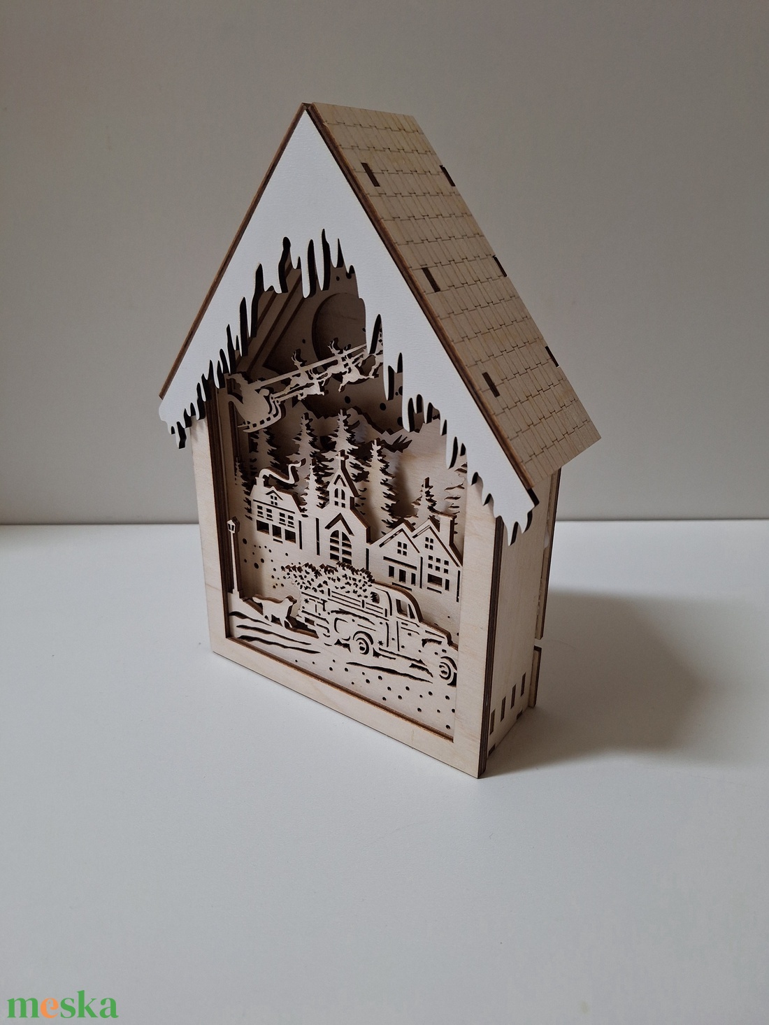 Karácsonyi dísz világítással - karácsony - karácsonyi lakásdekoráció - karácsonyi fénydekoráció - Meska.hu