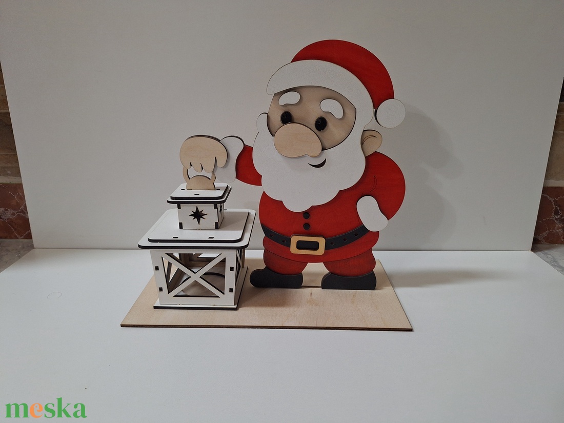 Karácsonyi dísz világítással - Mikulás (télapó) - karácsony - karácsonyi lakásdekoráció - karácsonyi fénydekoráció - Meska.hu