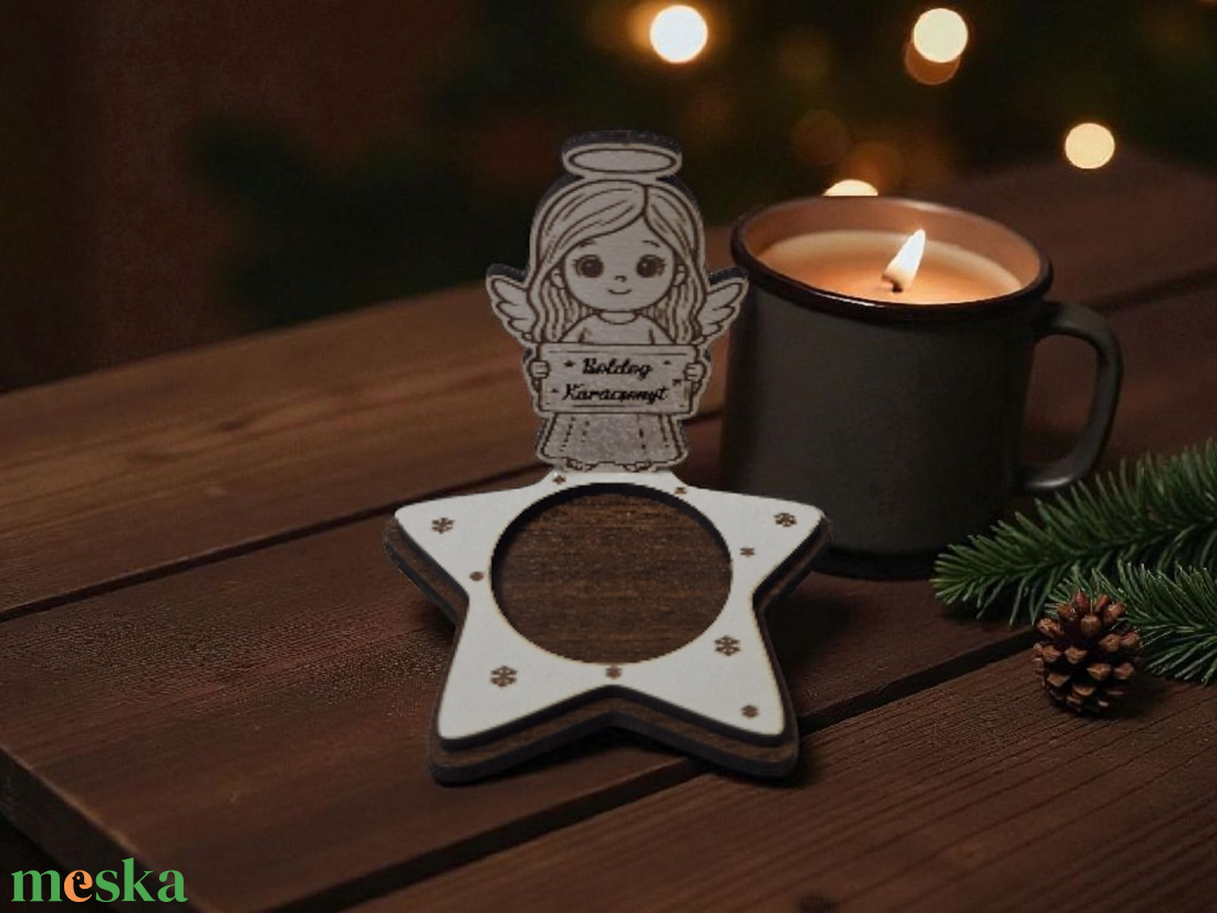Karácsonyi asztaldekoráció - mécsestartó - karácsony - karácsonyi lakásdekoráció - ünnepi asztaldekoráció - Meska.hu