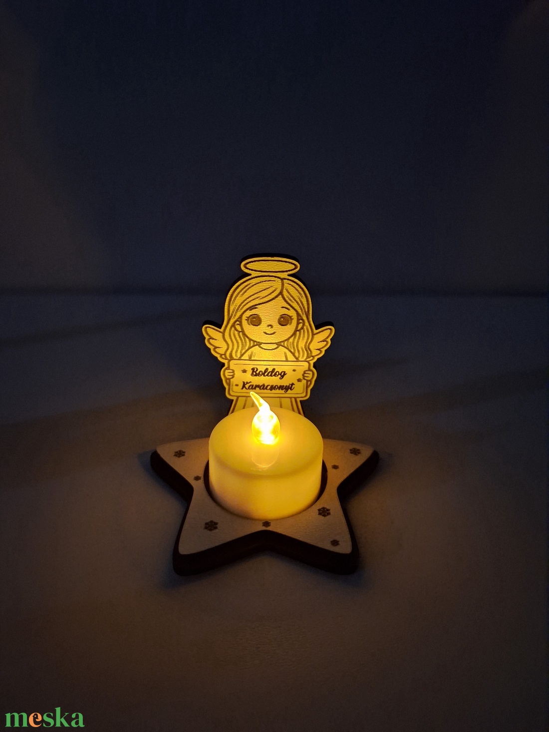 Karácsonyi asztaldekoráció - mécsestartó - karácsony - karácsonyi lakásdekoráció - ünnepi asztaldekoráció - Meska.hu