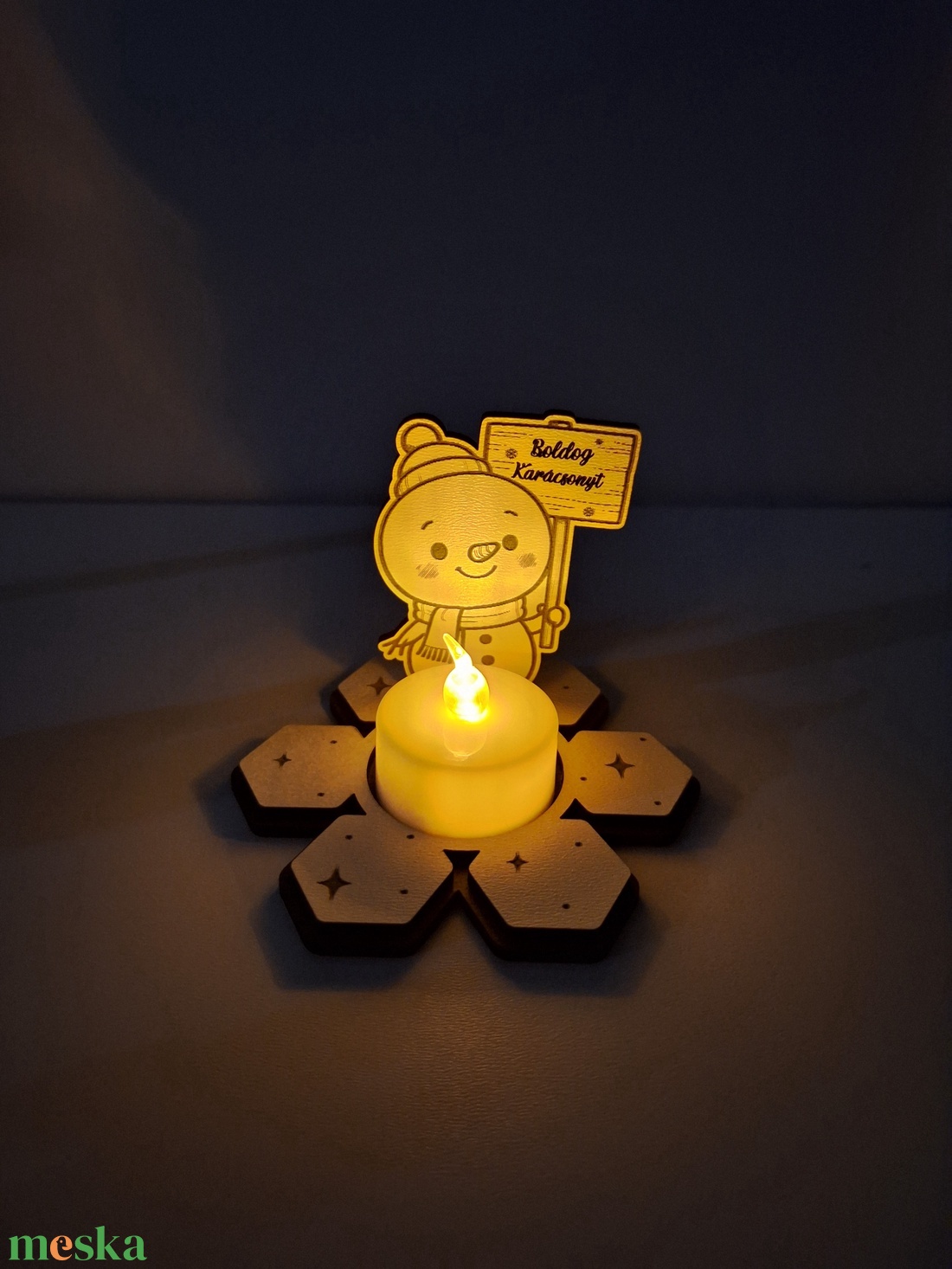 Karácsonyi asztaldekoráció - mécsestartó - karácsony - karácsonyi lakásdekoráció - ünnepi asztaldekoráció - Meska.hu