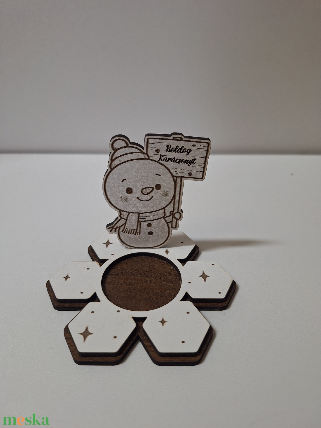 Karácsonyi asztaldekoráció - mécsestartó - karácsony - karácsonyi lakásdekoráció - ünnepi asztaldekoráció - Meska.hu