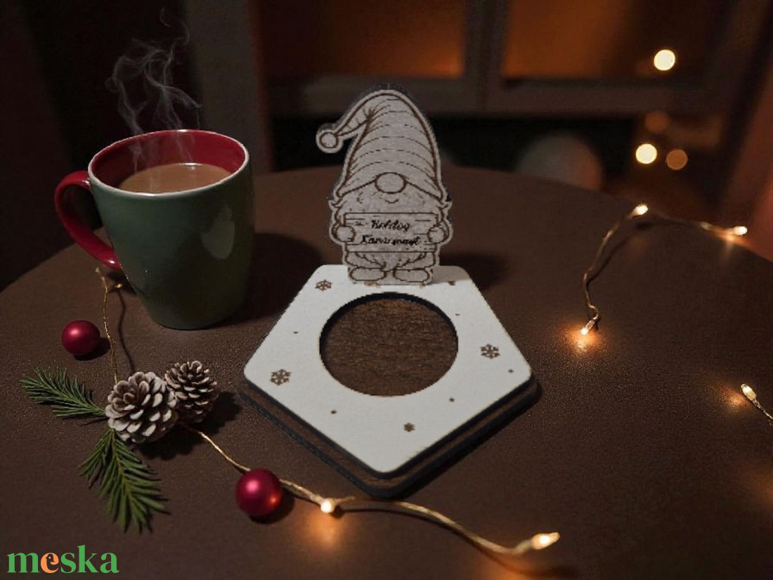 Karácsonyi asztaldekoráció - mécsestartó - karácsony - karácsonyi lakásdekoráció - ünnepi asztaldekoráció - Meska.hu