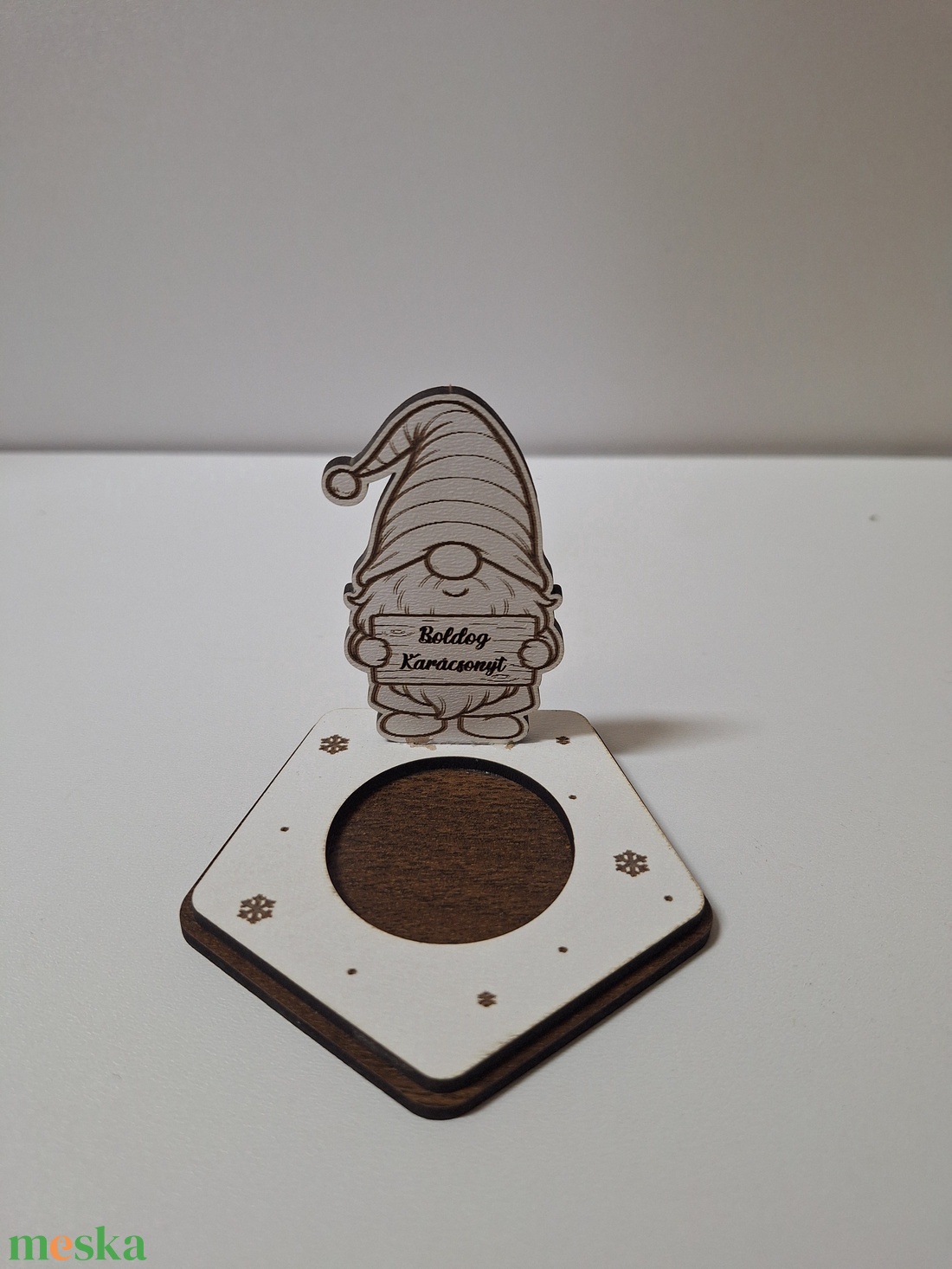 Karácsonyi asztaldekoráció - mécsestartó - karácsony - karácsonyi lakásdekoráció - ünnepi asztaldekoráció - Meska.hu