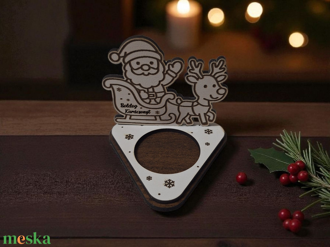 Karácsonyi asztaldekoráció - mécsestartó - karácsony - karácsonyi lakásdekoráció - ünnepi asztaldekoráció - Meska.hu