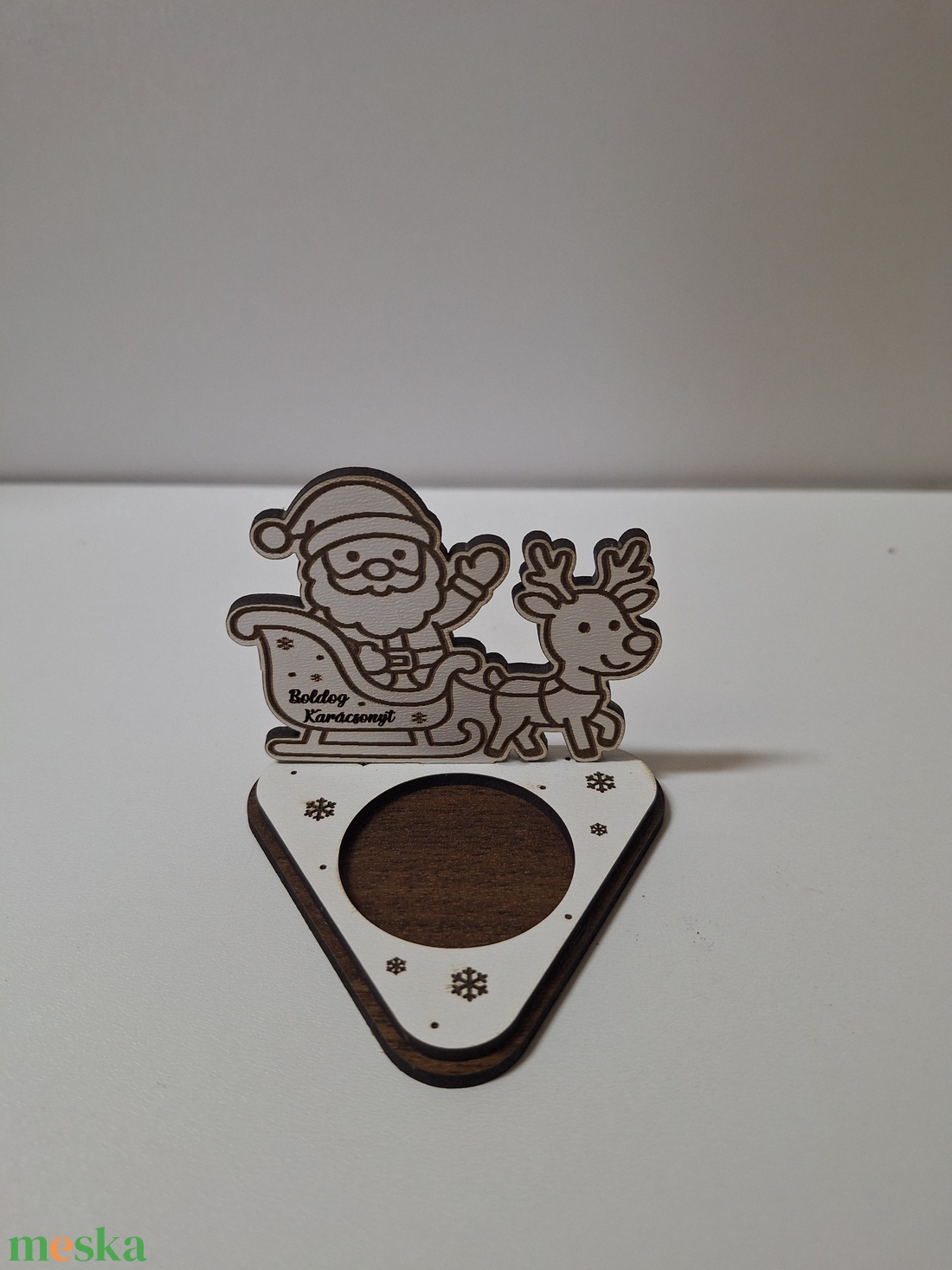 Karácsonyi asztaldekoráció - mécsestartó - karácsony - karácsonyi lakásdekoráció - ünnepi asztaldekoráció - Meska.hu