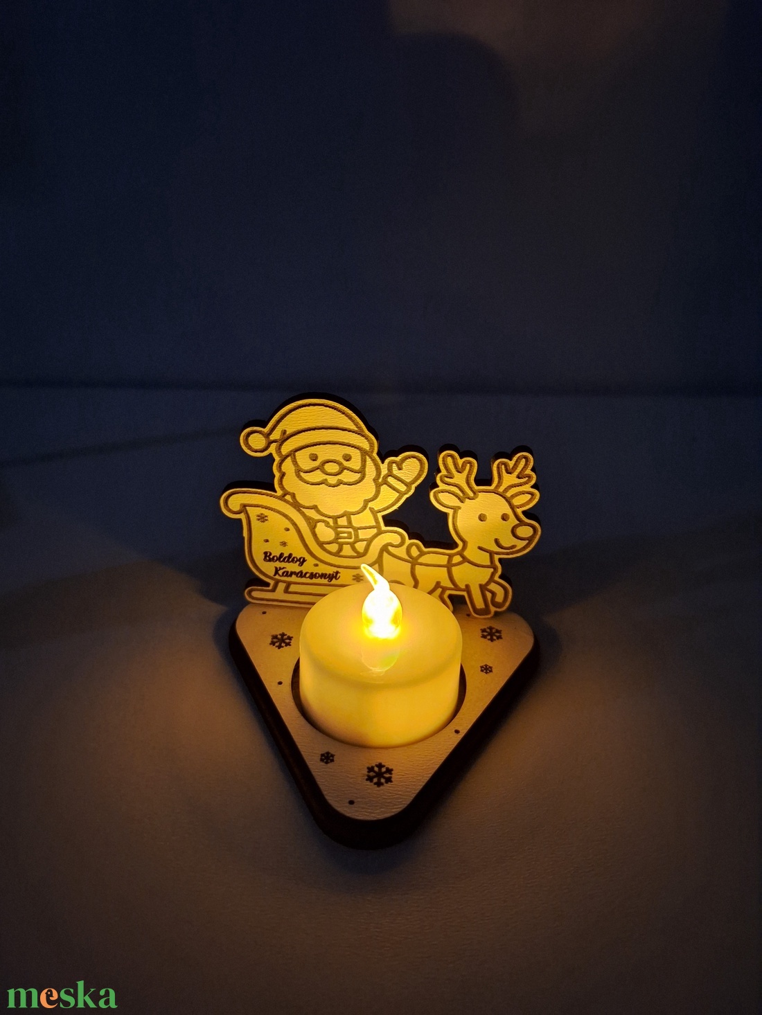 Karácsonyi asztaldekoráció - mécsestartó - karácsony - karácsonyi lakásdekoráció - ünnepi asztaldekoráció - Meska.hu