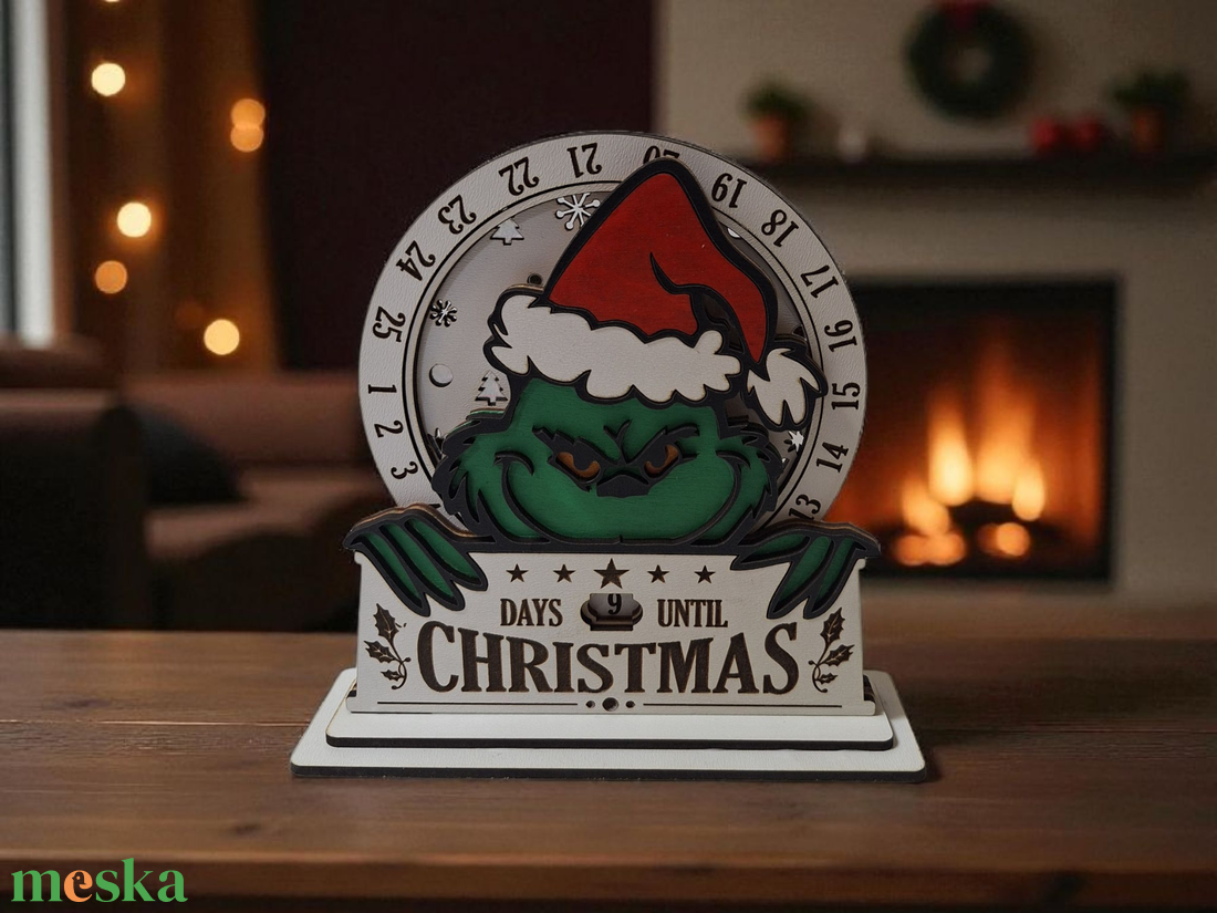 Karácsonyi asztaldekoráció - grincses adventi számláló - karácsony - karácsonyi lakásdekoráció - ünnepi asztaldekoráció - Meska.hu