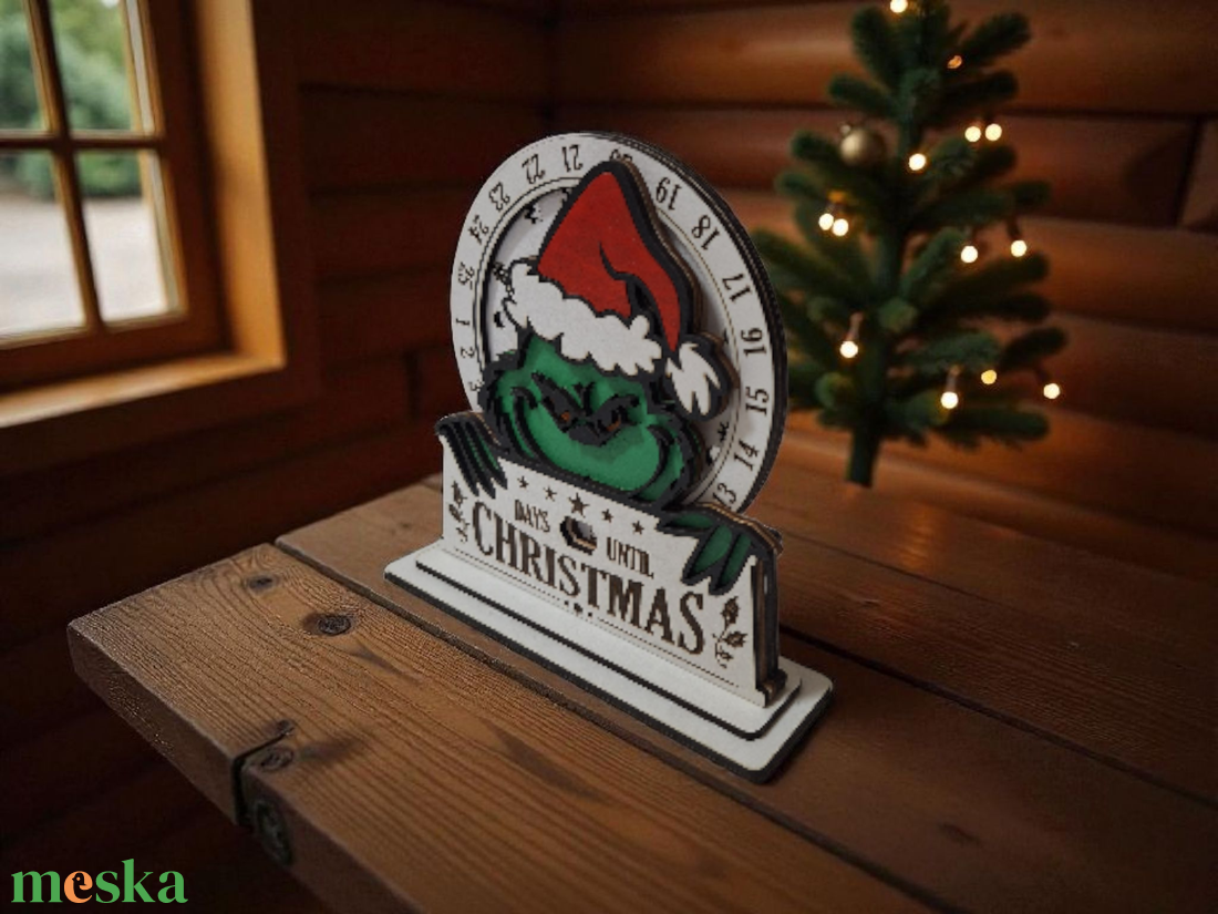 Karácsonyi asztaldekoráció - grincses adventi számláló - karácsony - karácsonyi lakásdekoráció - ünnepi asztaldekoráció - Meska.hu