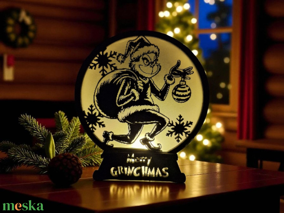 Karácsonyi világítás - Grincs - karácsony - karácsonyi lakásdekoráció - karácsonyi fénydekoráció - Meska.hu