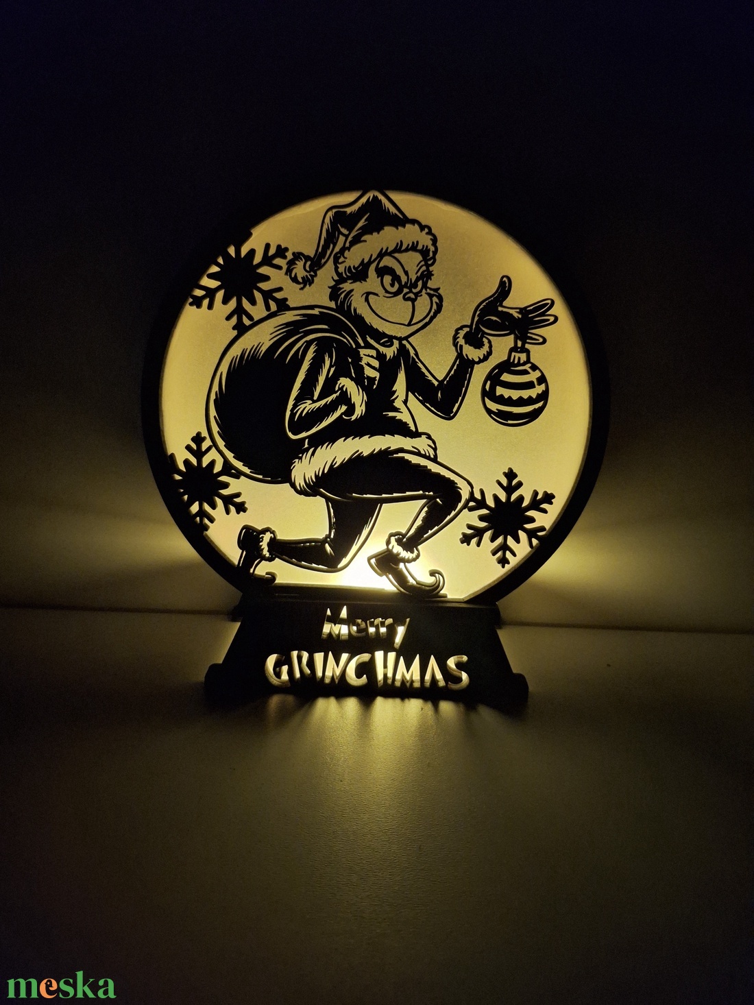 Karácsonyi világítás - Grincs - karácsony - karácsonyi lakásdekoráció - karácsonyi fénydekoráció - Meska.hu
