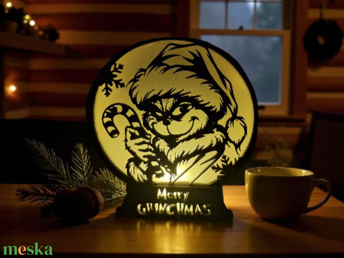 Karácsonyi világítás - Grincs - karácsony - karácsonyi lakásdekoráció - karácsonyi fénydekoráció - Meska.hu