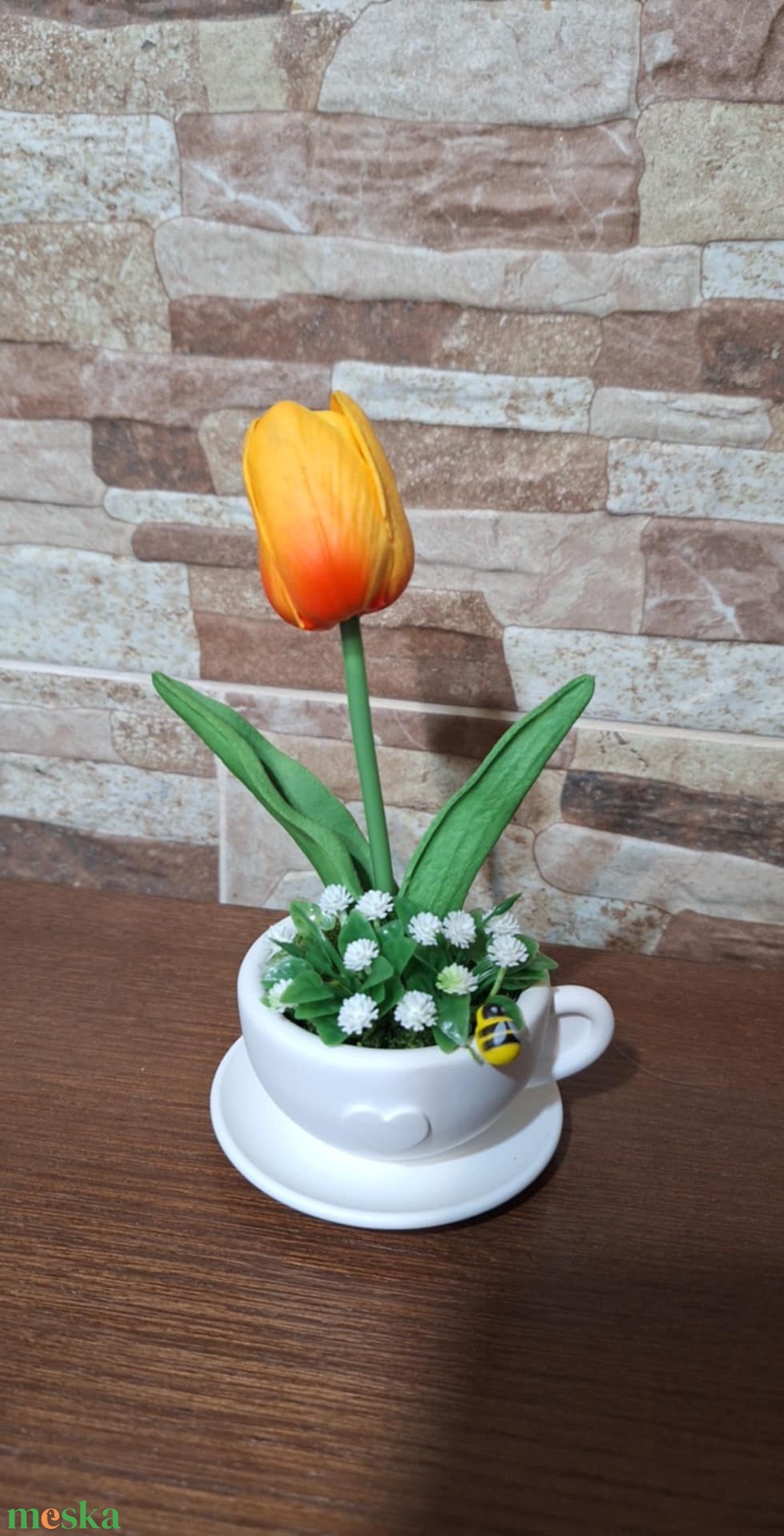 Kerámia csésze kaspó - otthon & életmód - dekoráció - asztal és polc dekoráció - asztaldísz - Meska.hu