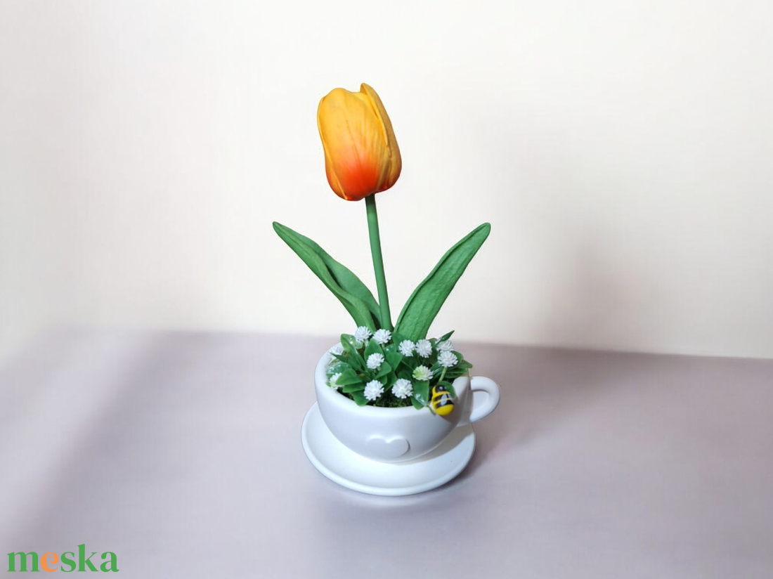 Kerámia csésze kaspó - otthon & életmód - dekoráció - asztal és polc dekoráció - asztaldísz - Meska.hu