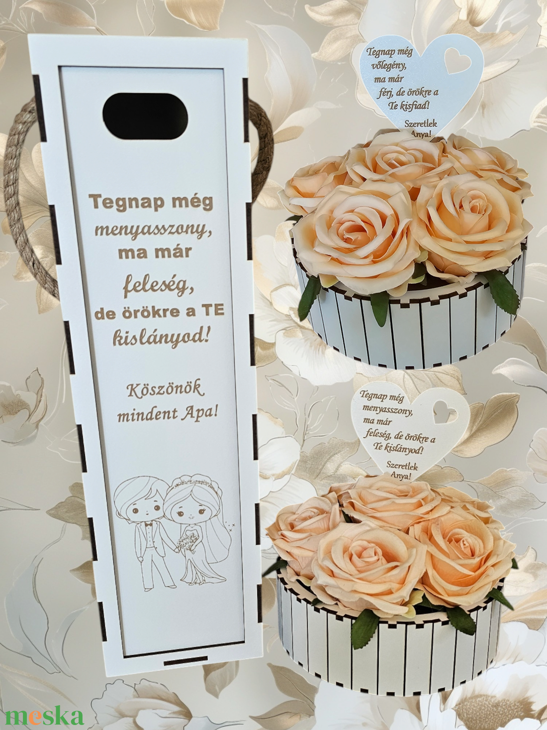 Esküvői köszönő ajándék szett szülőknek  - esküvő - emlék & ajándék - szülőköszöntő ajándék - Meska.hu