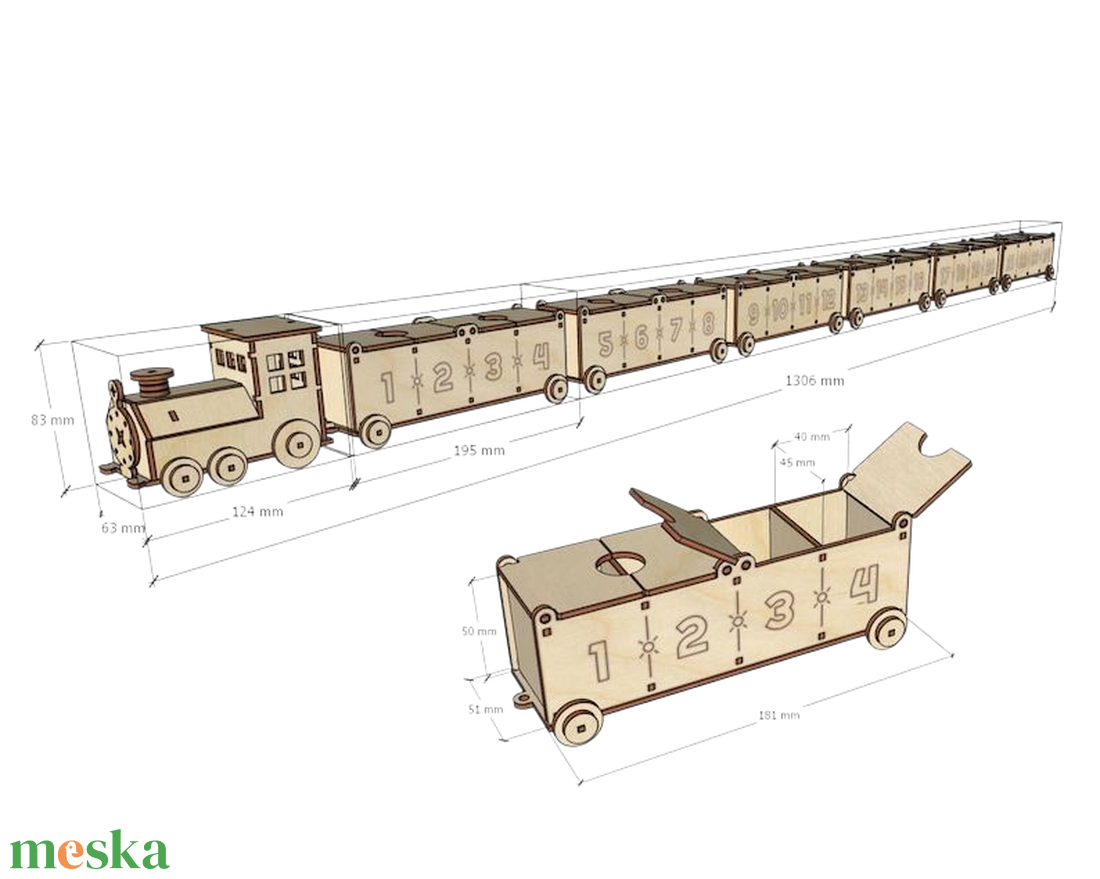 Adventi kalendárium vonat - karácsony - adventi díszek - adventi naptár - Meska.hu Adventi kalendárium vonat - karácsony - adventi díszek - adventi naptár - Meska.hu