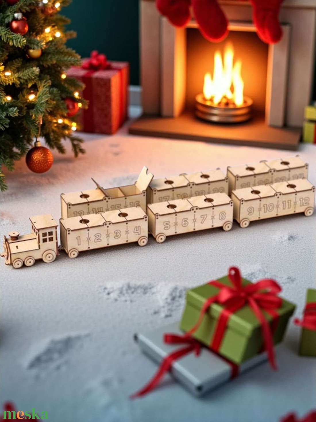 Adventi kalendárium vonat - karácsony - adventi díszek - adventi naptár - Meska.hu Adventi kalendárium vonat - karácsony - adventi díszek - adventi naptár - Meska.hu