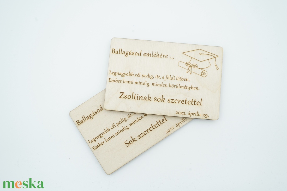 Ballagásra, gravírozott fa köszönőajándék, hűtőmágnes - otthon & életmód - konyhafelszerelés, tálalás - konyhai dekoráció - hűtőmágnes - Meska.hu
