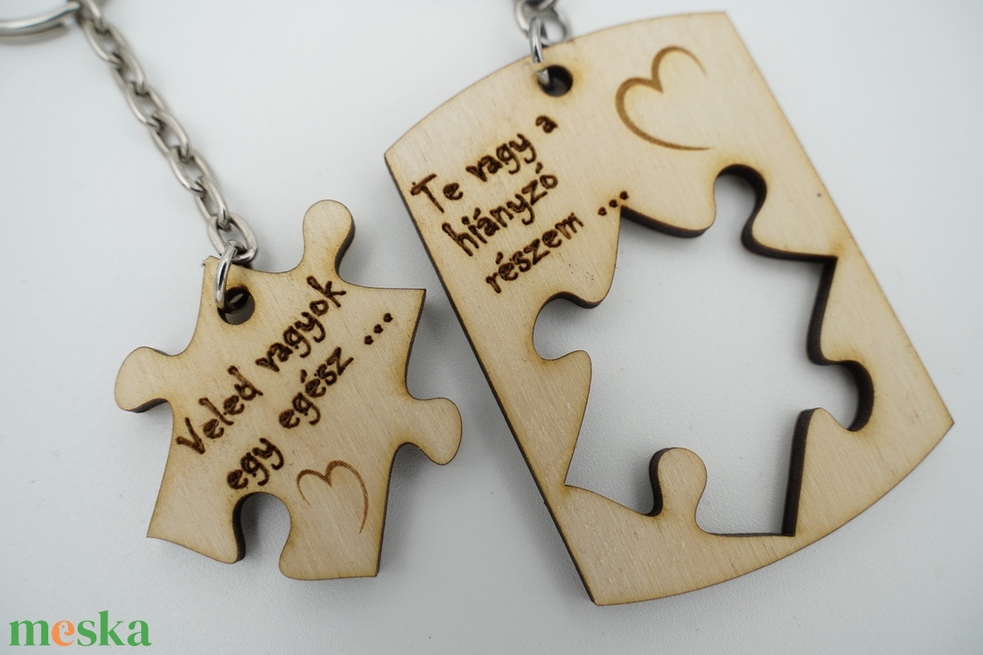 Puzzle, páros fa kulcstartó nemcsak Valentin napra - táska & tok - kulcstartó & táskadísz - kulcstartó - Meska.hu
