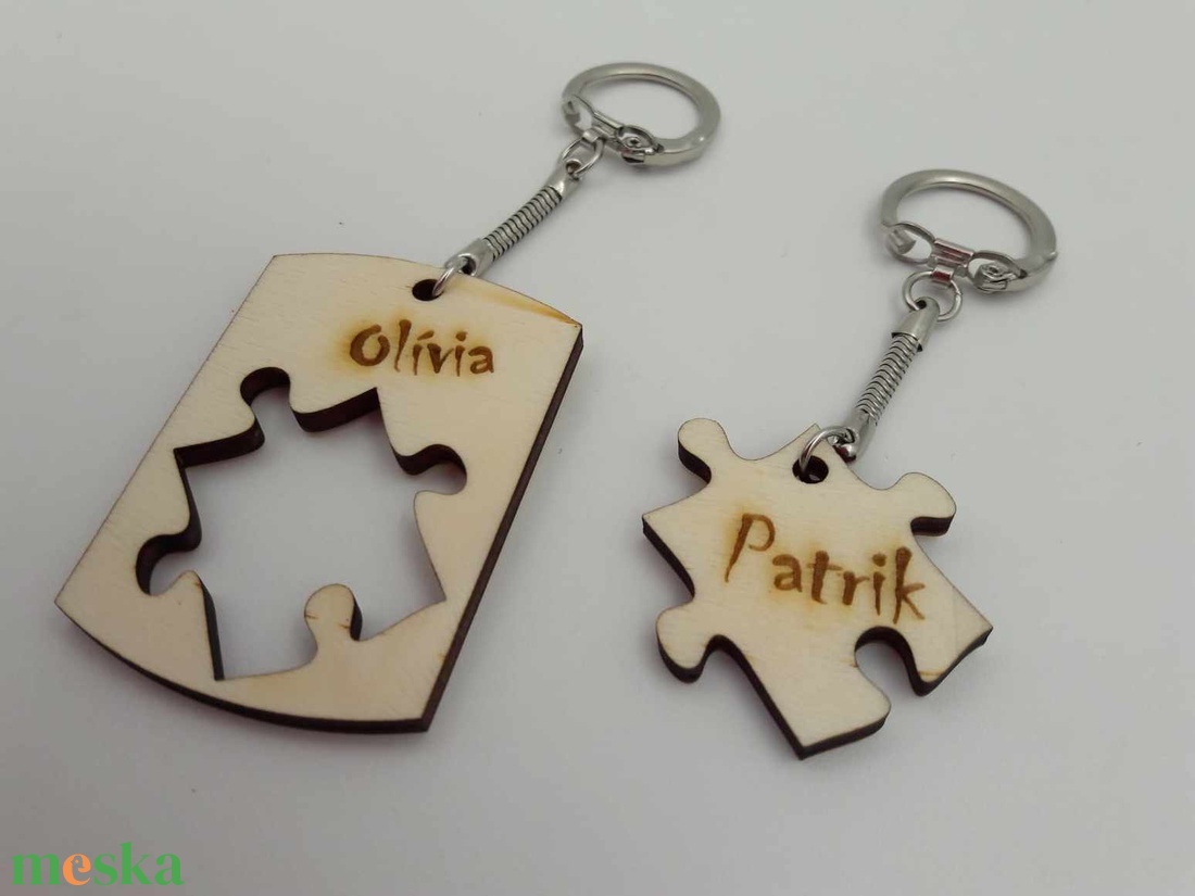 Puzzle, páros fa kulcstartó nemcsak Valentin napra - táska & tok - kulcstartó & táskadísz - kulcstartó - Meska.hu