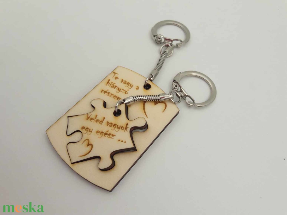 Puzzle, páros fa kulcstartó nemcsak Valentin napra - táska & tok - kulcstartó & táskadísz - kulcstartó - Meska.hu