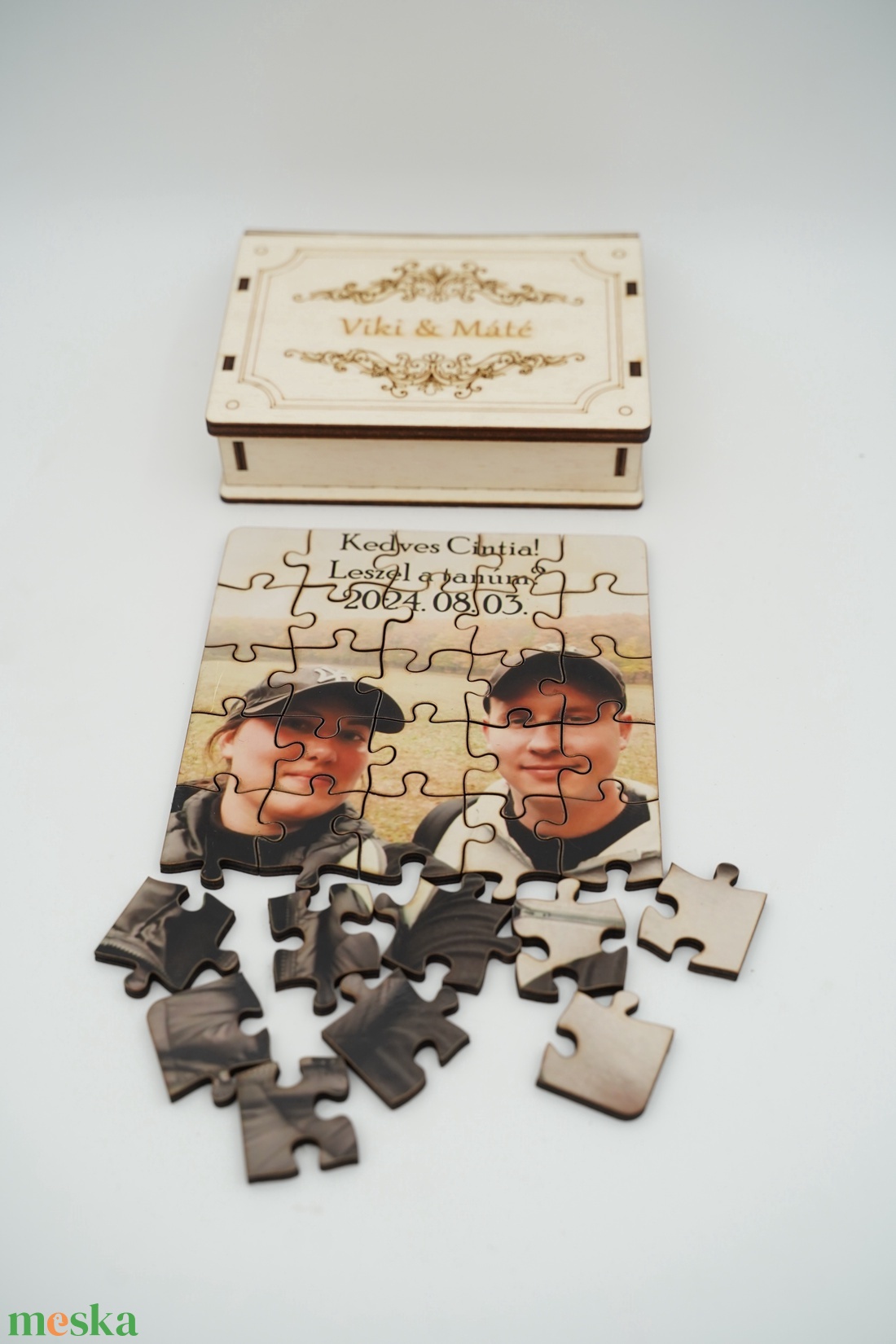 Tanú felkérő fényképes fa puzzle, akár gravírozott fa dobozban/vászontasakban - játék & sport - puzzle - forma puzzle - Meska.hu