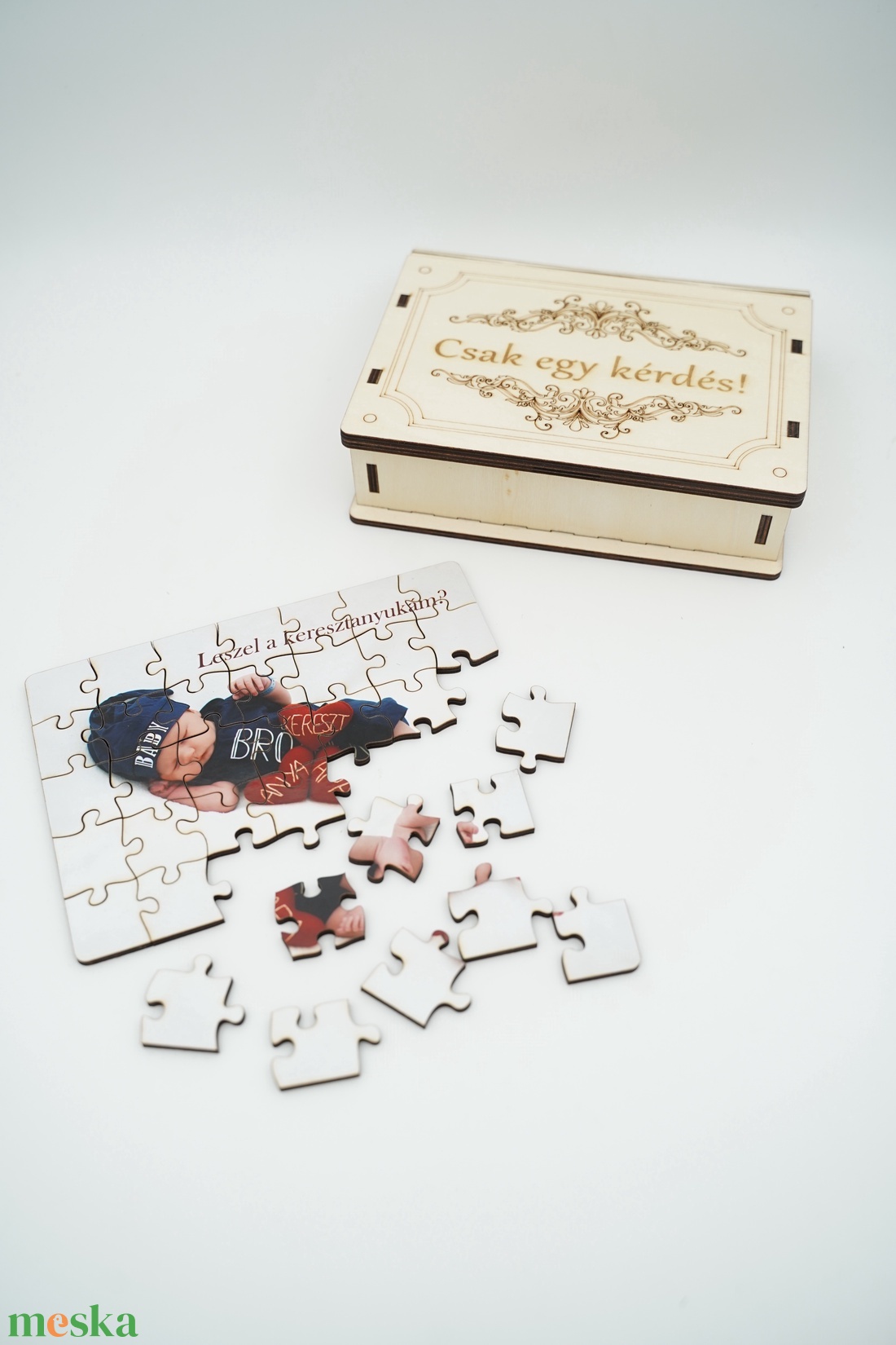 Keresztszülő felkérő fényképes fa puzzle, akár gravírozott fa dobozban/vászontasakban - játék & sport - puzzle - forma puzzle - Meska.hu Keresztszülő felkérő fényképes fa puzzle, akár gravírozott fa dobozban/vászontasakban - játék & sport - puzzle - forma puzzle - Meska.hu