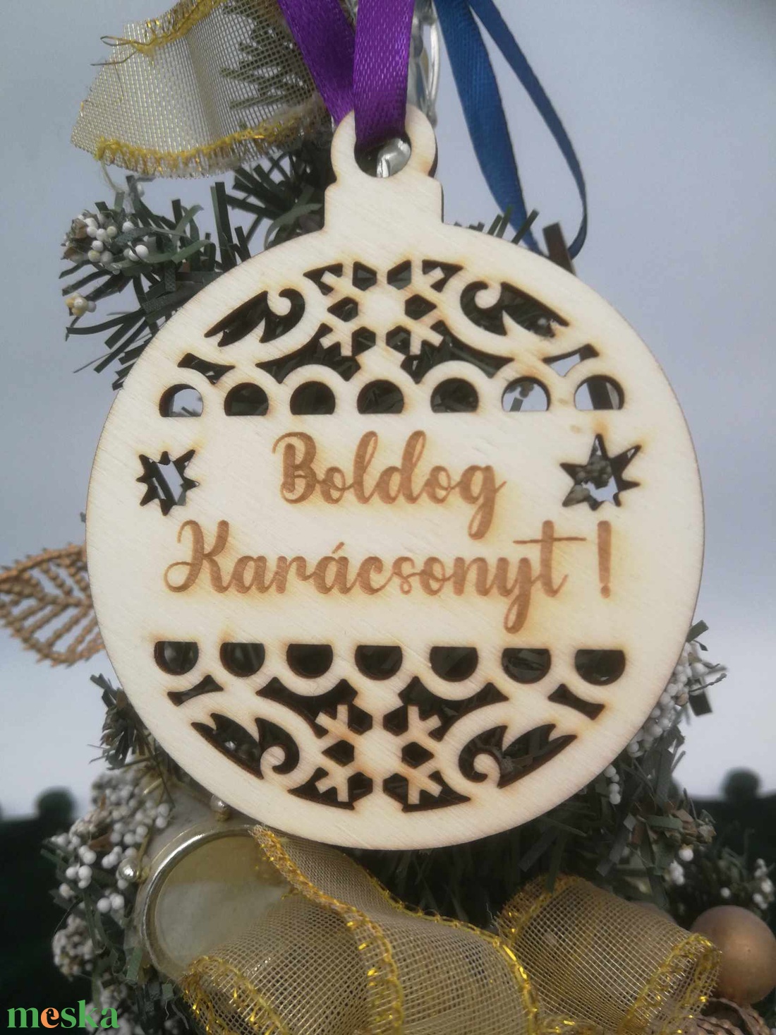 Mutatós, gravírozott, fa karácsonyfadísz - karácsony - karácsonyi lakásdekoráció - karácsonyfadíszek - Meska.hu