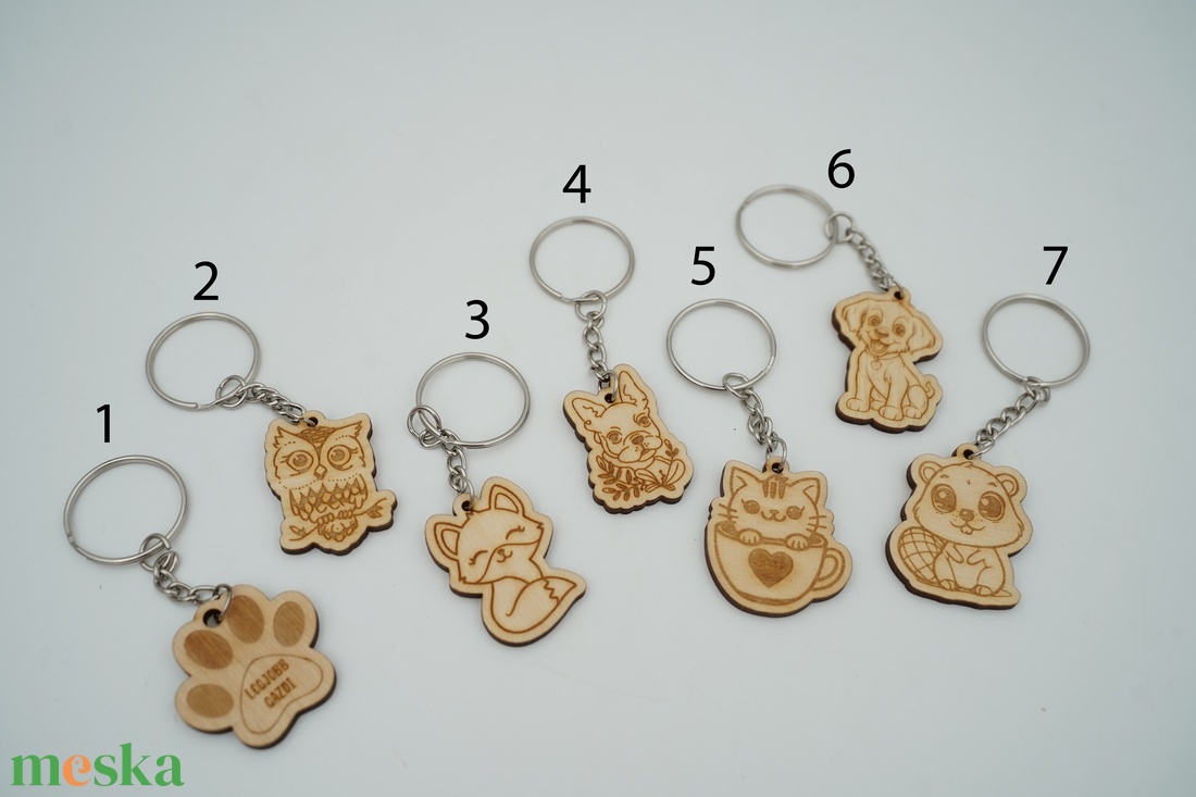 Szíves fa kulcstartó lánccal többféle kivitelben - táska & tok - kulcstartó & táskadísz - kulcstartó - Meska.hu
