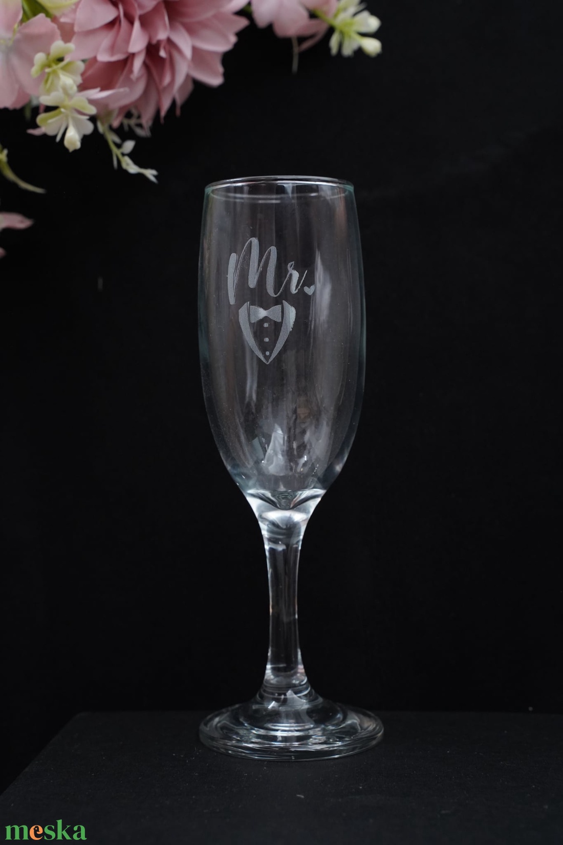 Gravírozott pezsgőspohár esküvőre - esküvő - emlék & ajándék - nászajándék - esküvői pohár, pohárszett - Meska.hu