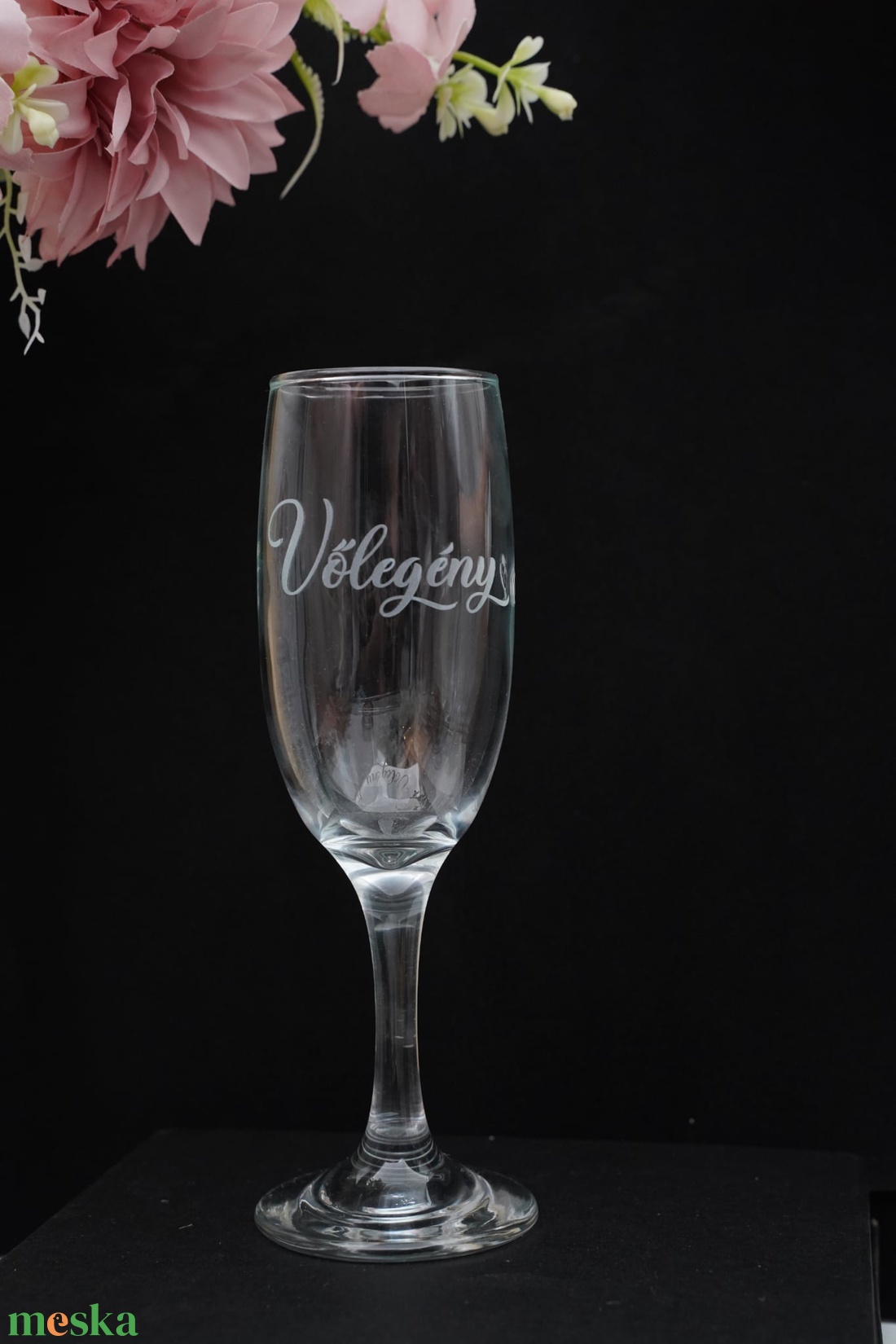 Gravírozott pezsgőspohár esküvőre - esküvő - emlék & ajándék - nászajándék - esküvői pohár, pohárszett - Meska.hu