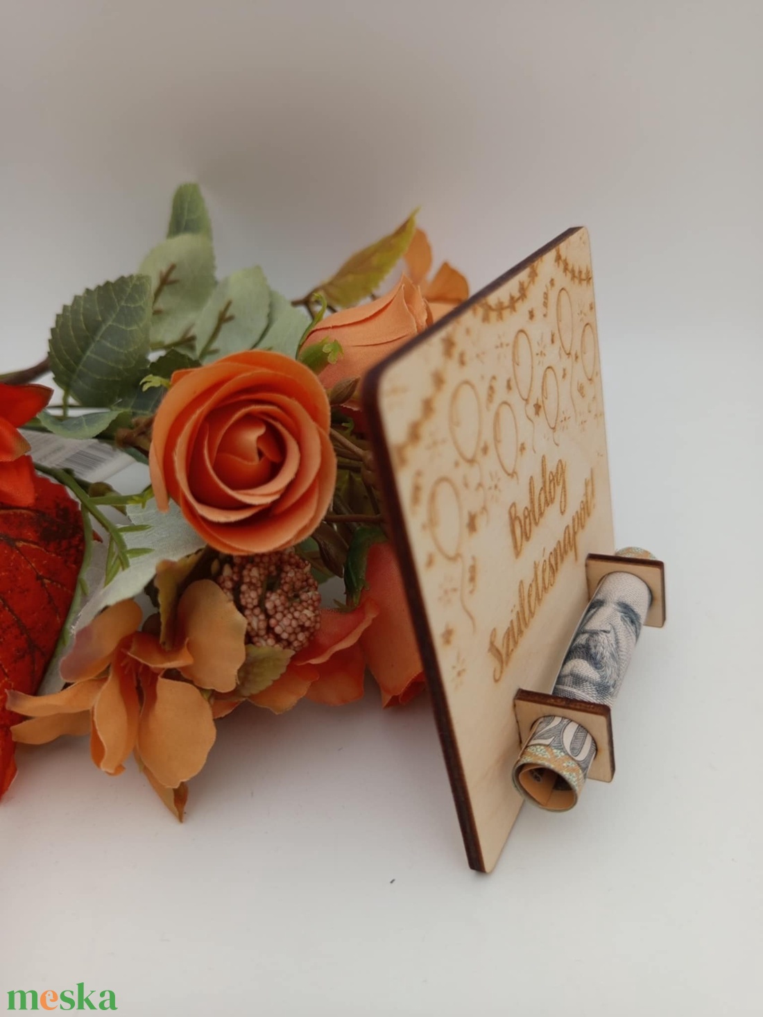 Stílusos pénzátadó fa táblácska - otthon & életmód - papír, írószer - ajándékozás kellékei - pénzátadó doboz - Meska.hu