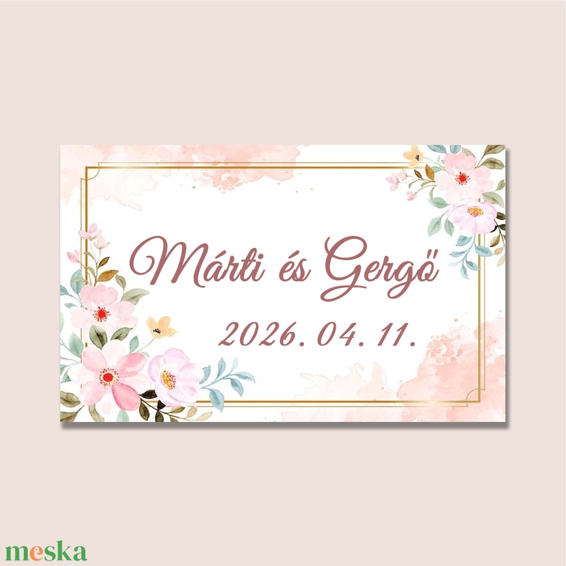 Esküvői matrica téglalap alalú - otthon & életmód - papír, írószer - matrica, matrica csomag - Meska.hu