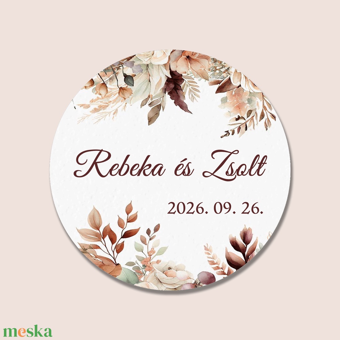 Esküvői matrica kör alakú - otthon & életmód - papír, írószer - matrica, matrica csomag - Meska.hu