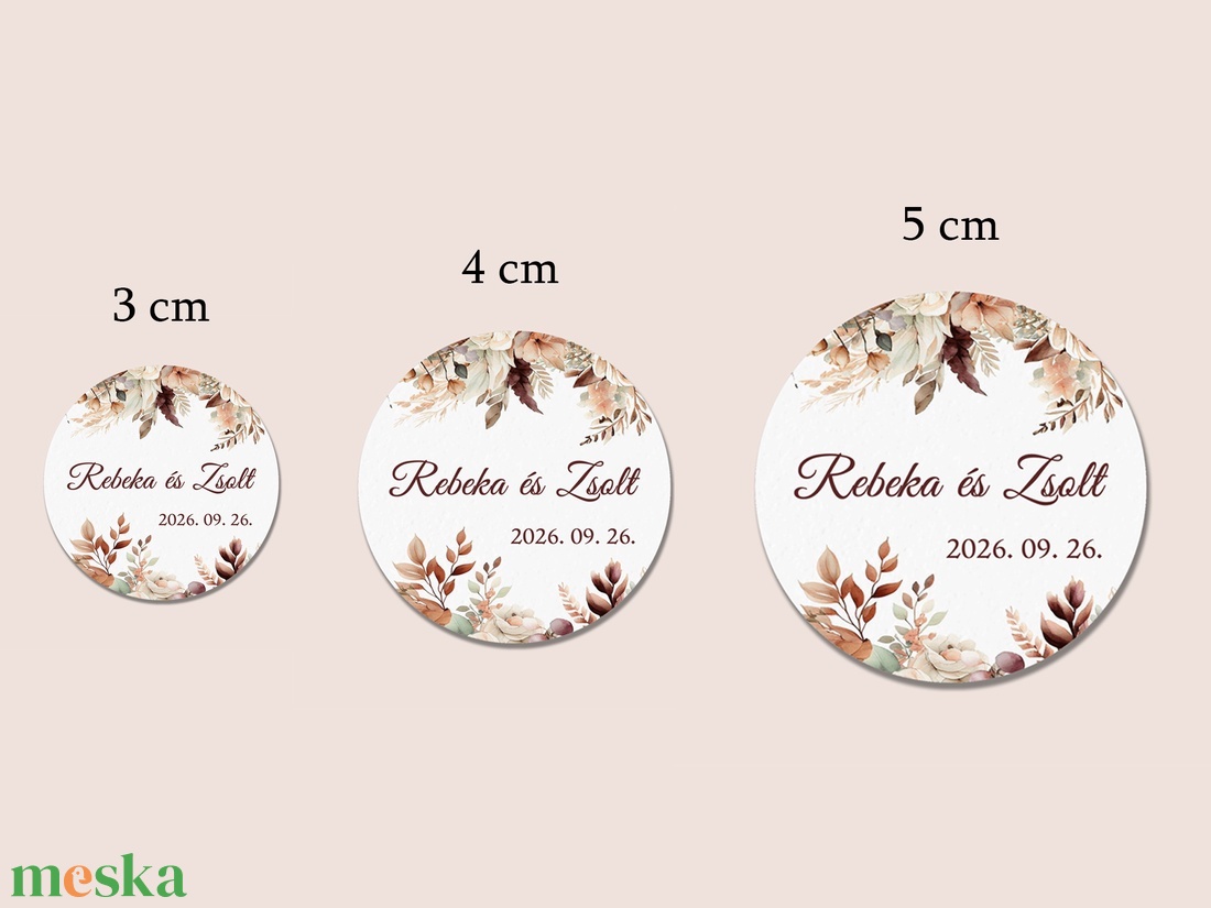 Esküvői matrica kör alakú - otthon & életmód - papír, írószer - matrica, matrica csomag - Meska.hu