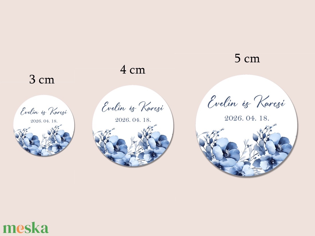 Esküvői matrica kör alakú II. - otthon & életmód - papír, írószer - matrica, matrica csomag - Meska.hu