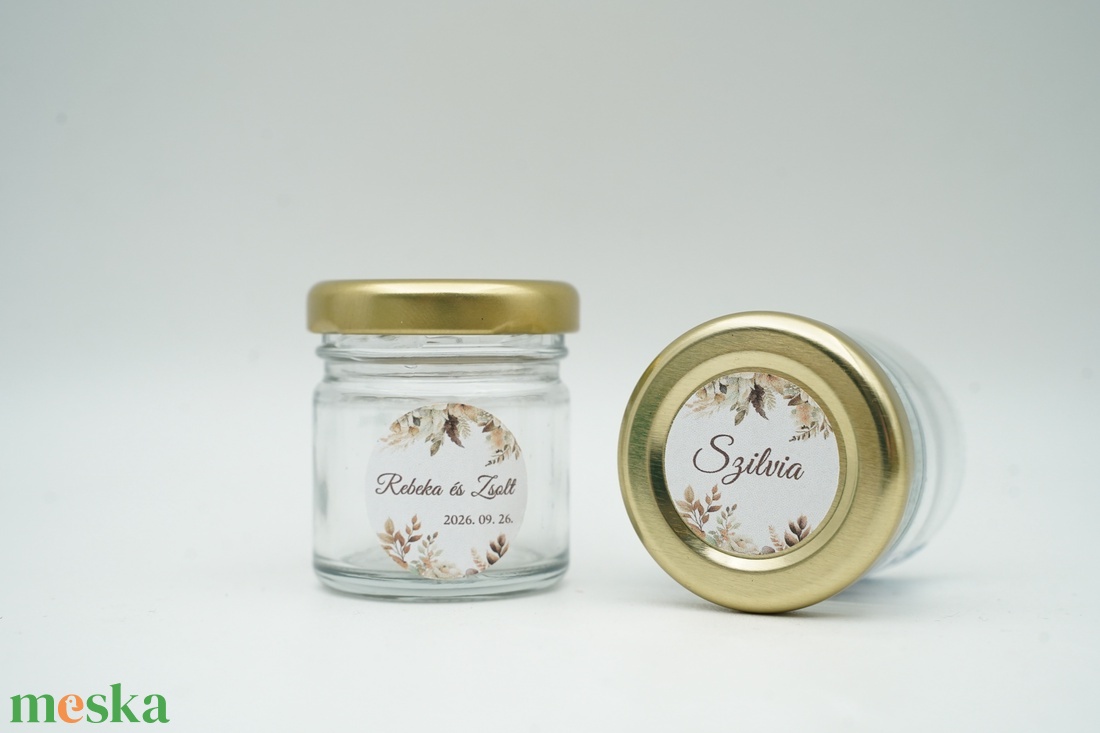 Mini üveg köszönőajándék kör alakú marticával  - kellékek & szerszámok - díszíthető tárgyak - üveg - Meska.hu