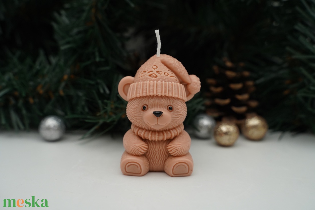 Cuki macis illatgyertya - karácsony - karácsonyi lakásdekoráció - karácsonyi illatgyertya, mécses - Meska.hu