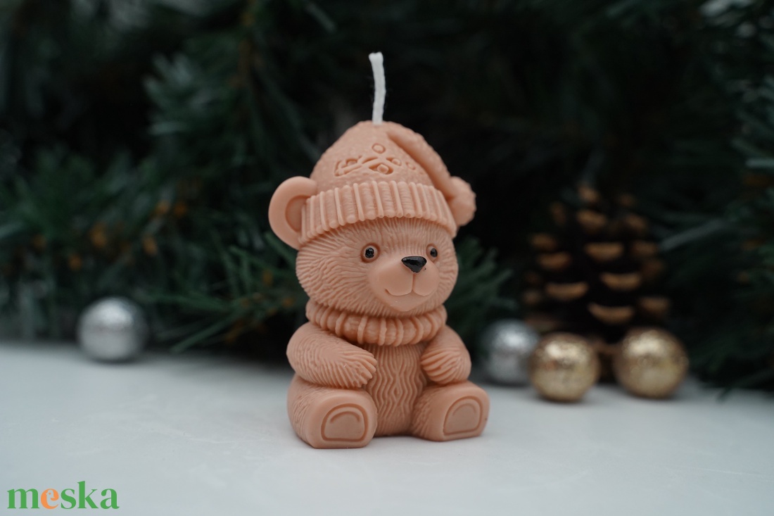 Cuki macis illatgyertya - karácsony - karácsonyi lakásdekoráció - karácsonyi illatgyertya, mécses - Meska.hu
