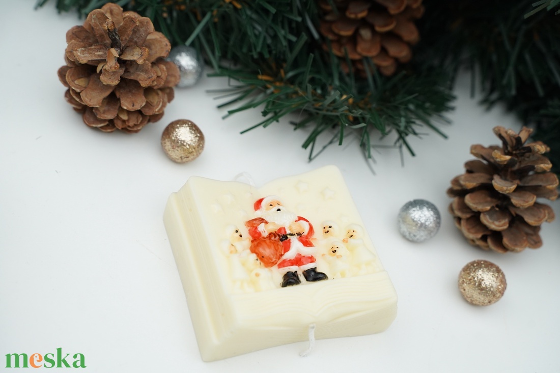 Illatgyertya festett Mikulással - karácsony - karácsonyi lakásdekoráció - karácsonyi illatgyertya, mécses - Meska.hu