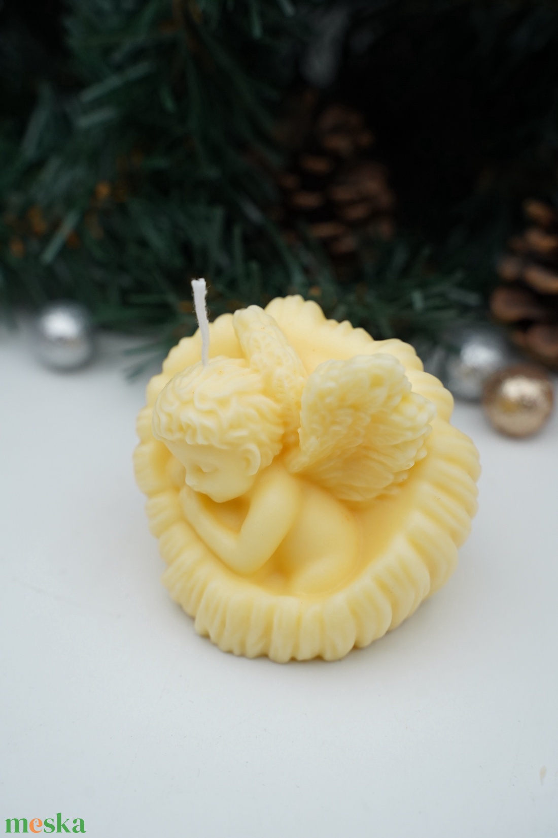 Angyalkás illatgyertya - karácsony - karácsonyi lakásdekoráció - karácsonyi illatgyertya, mécses - Meska.hu