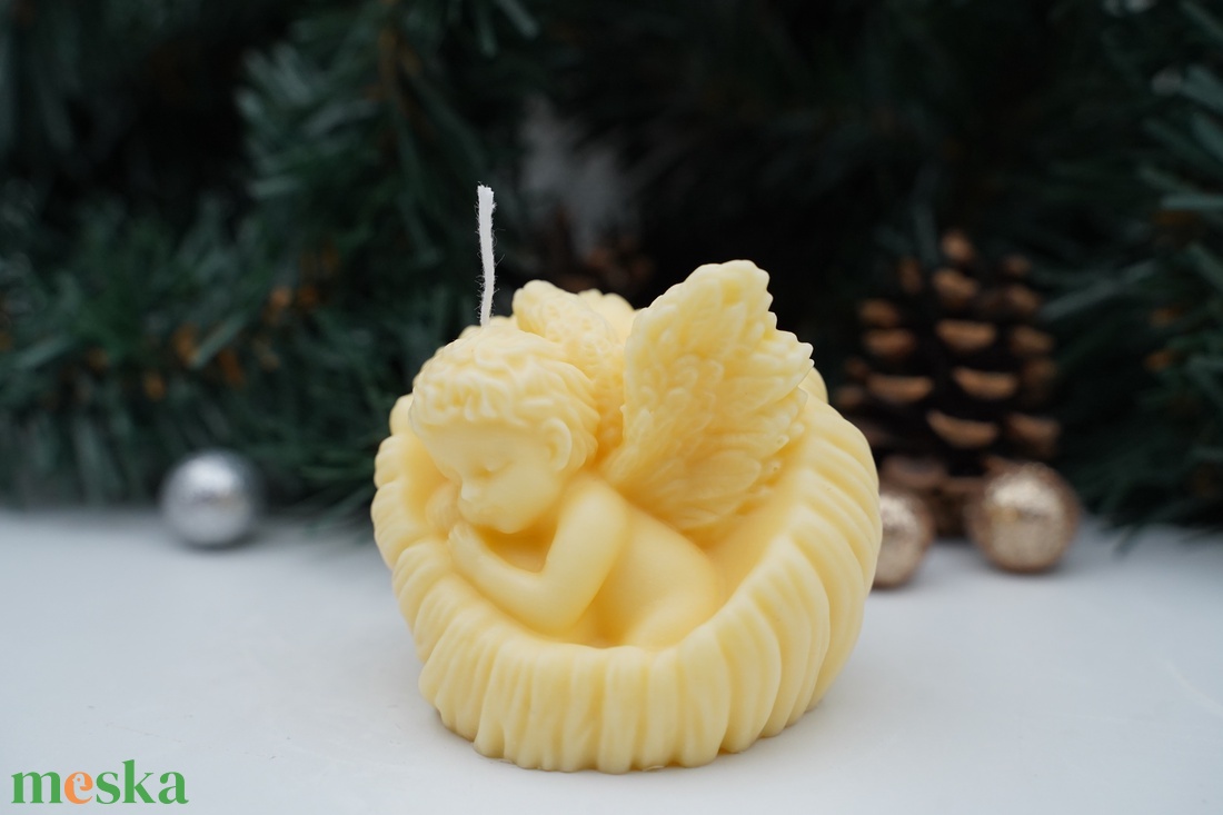 Angyalkás illatgyertya - karácsony - karácsonyi lakásdekoráció - karácsonyi illatgyertya, mécses - Meska.hu