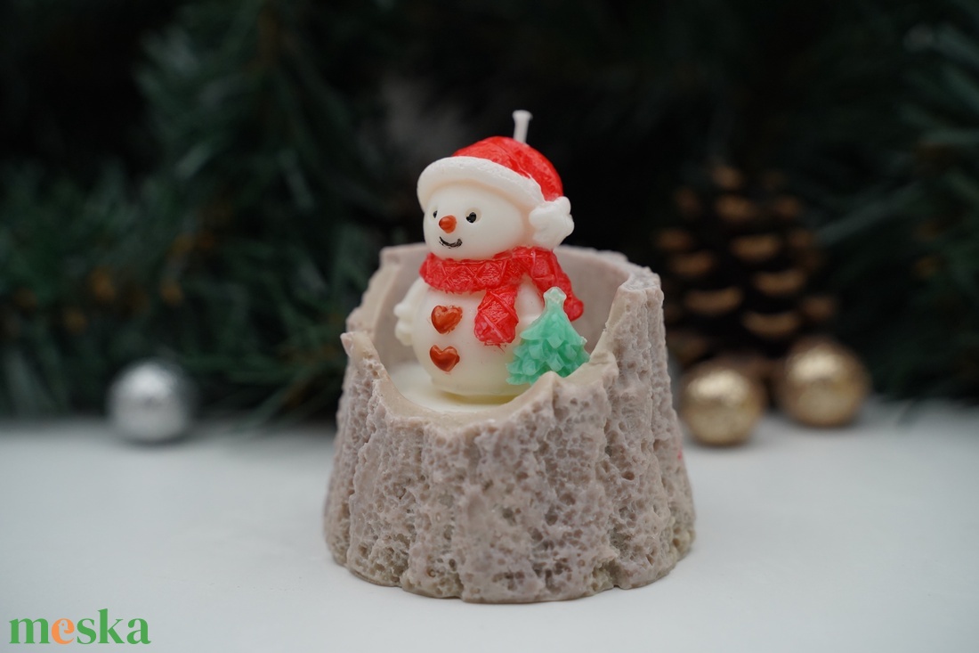  Mesebeli hóember dekorgyertya, illatgyertya - karácsony - karácsonyi lakásdekoráció - karácsonyi illatgyertya, mécses - Meska.hu