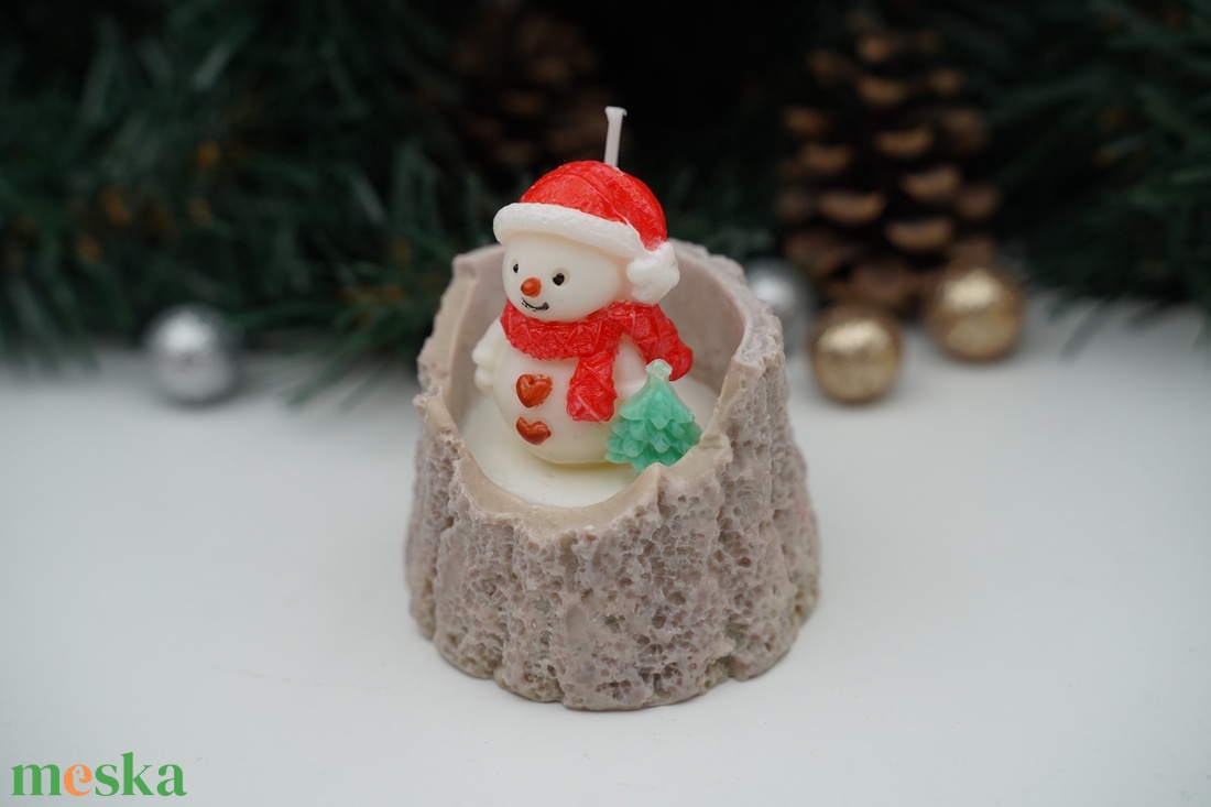  Mesebeli hóember dekorgyertya, illatgyertya - karácsony - karácsonyi lakásdekoráció - karácsonyi illatgyertya, mécses - Meska.hu